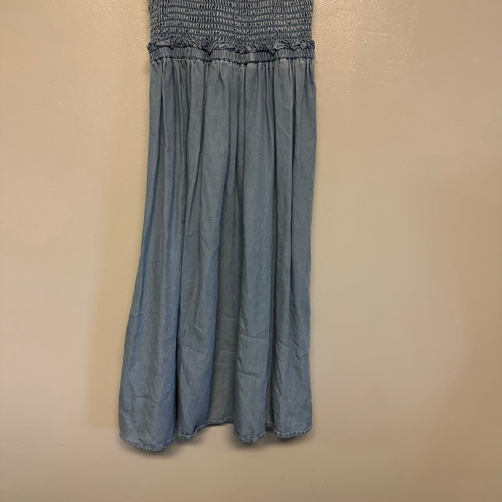 Women's Hem & Thread Blue Smocked Midi Dress Size small - Picture 9 of 11